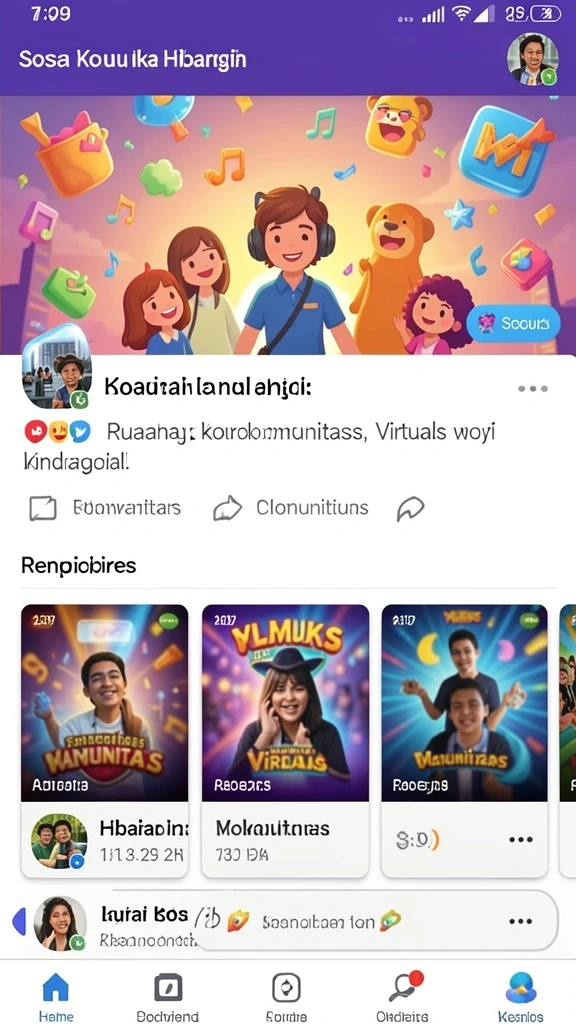 Fitur sosial untuk berinteraksi dengan pemain lain.