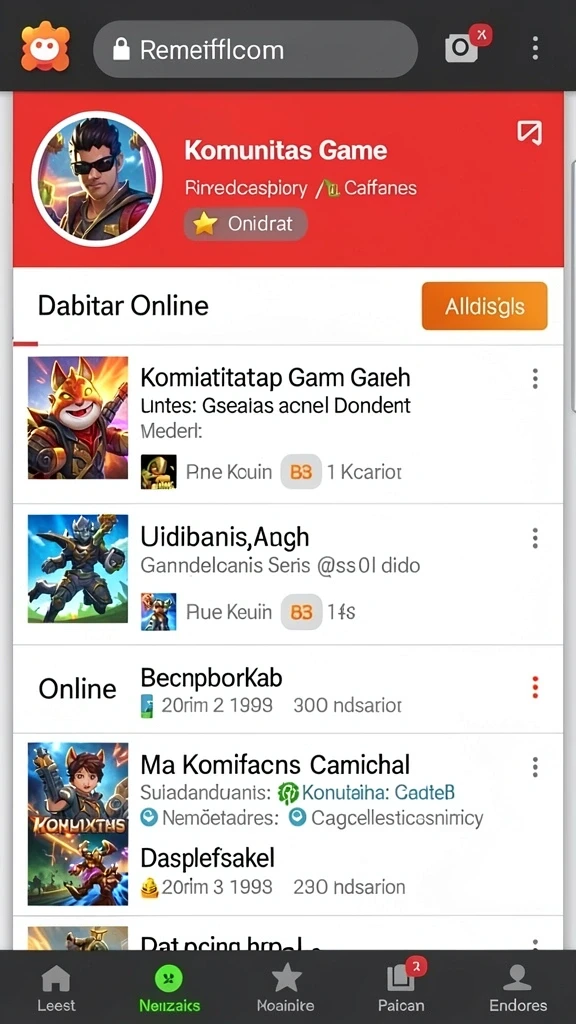 Layar karakter dengan berbagai pilihan unik.