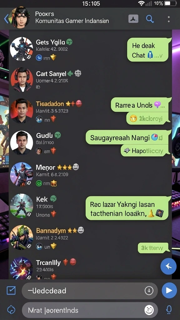 Screenshot menunjukkan fitur sosial untuk interaksi pemain.