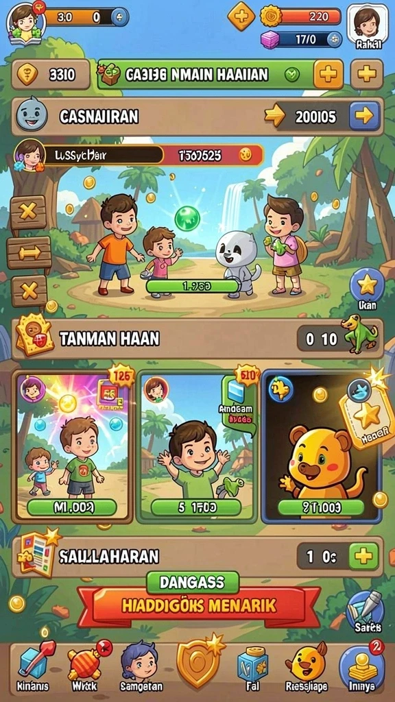 Beragam pilihan permainan yang siap dimainkan.