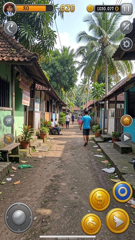 Tangkapan layar kedua: menunjukkan pertempuran melawan monster besar.