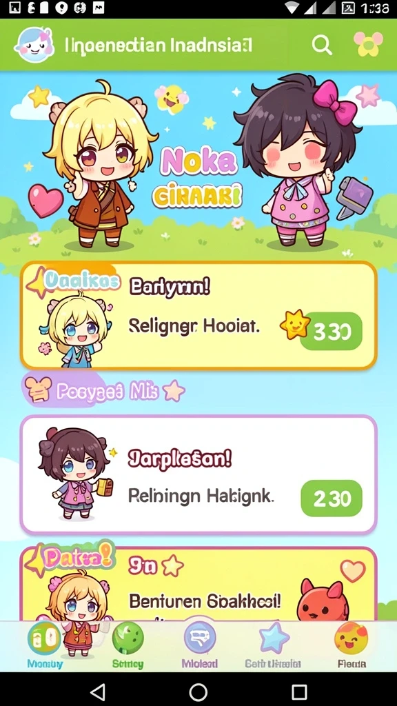 Tangkapan layar menunjukkan petualangan epik dalam permainan.