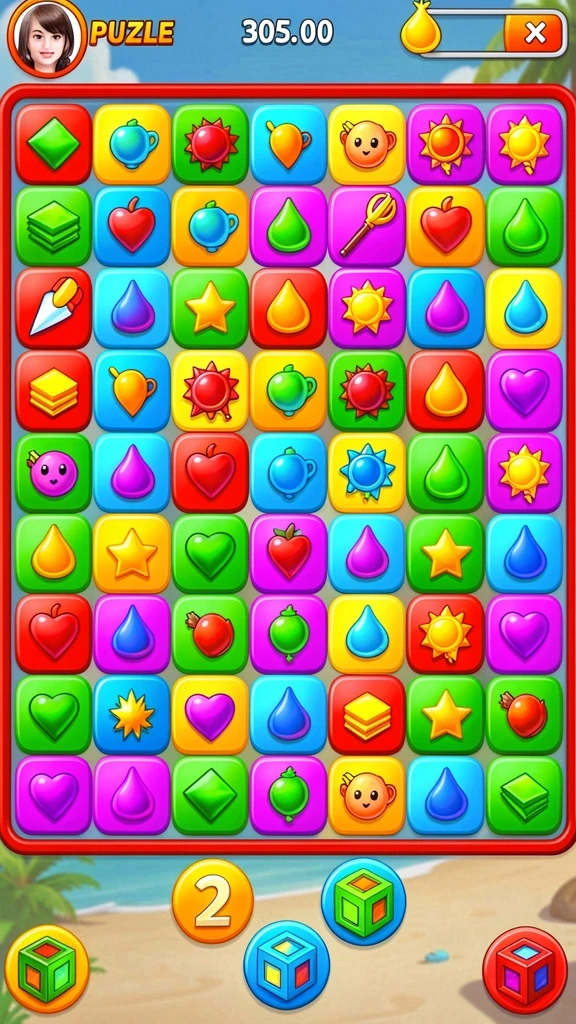 Screenshot level yang menakjubkan dan penuh warna.
