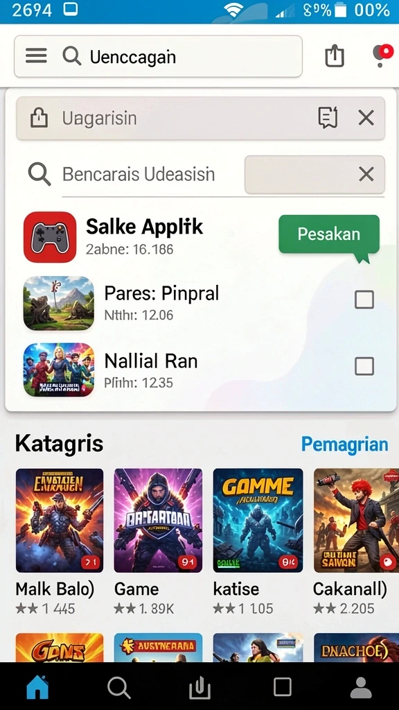 Tampilan utama permainan yang menarik dan interaktif.